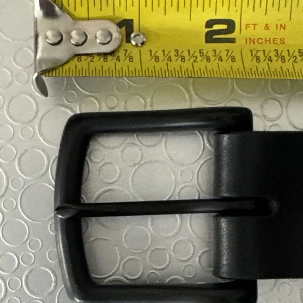 Harrow Sickle Black Leather Belt 38 Interchangeable Buckle Chicago Screws USA